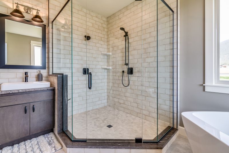 Spacious Shower with Glass Enclosure